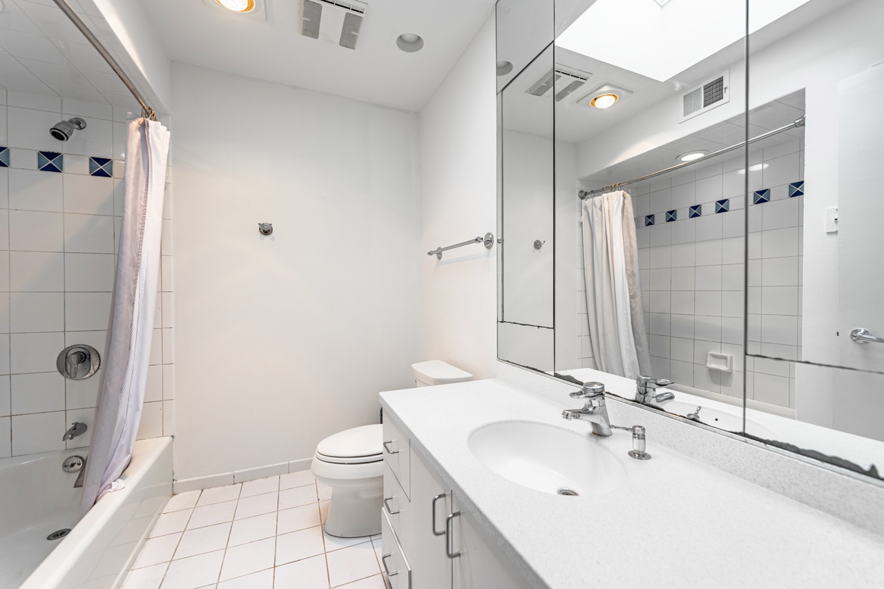 Existing primary bathroom in the LIFT home