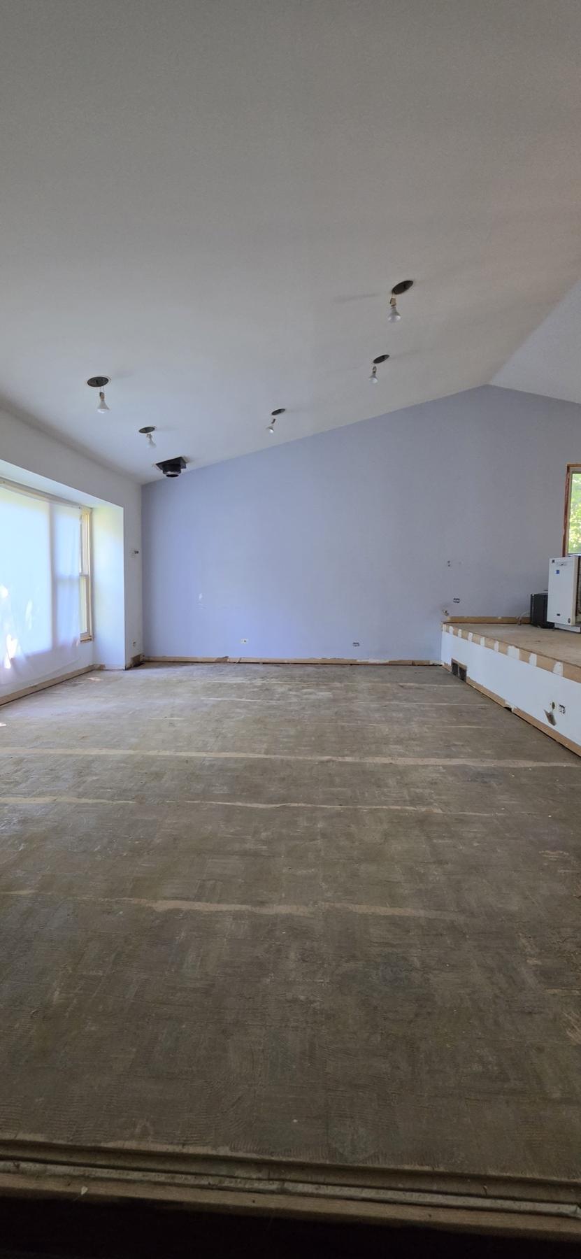 Prepared floor and living area during the LIFT renovation