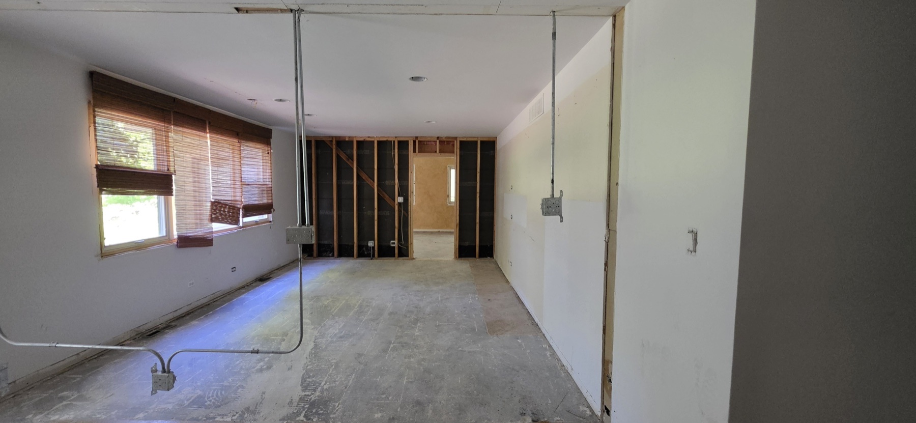 Interior framing visible during the LIFT renovation