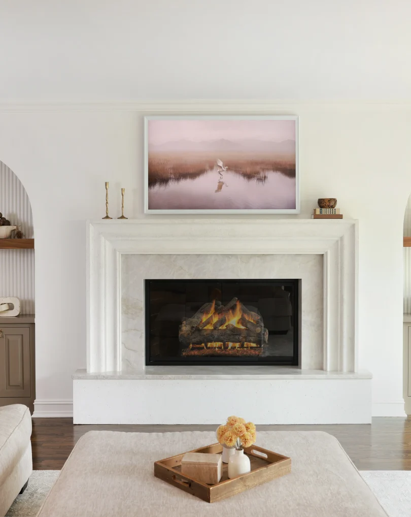 Sculpted Fireplace Wall