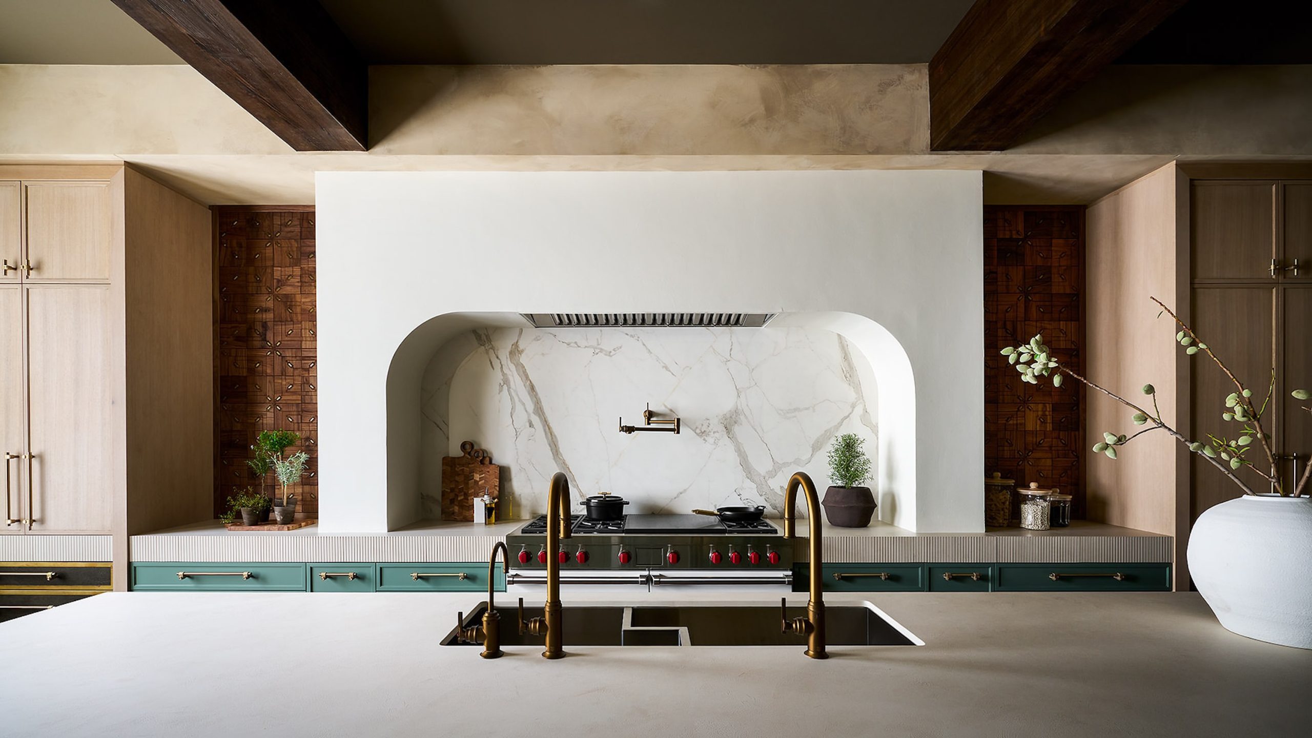 Custom ABLAZE kitchen with sculptural range surround