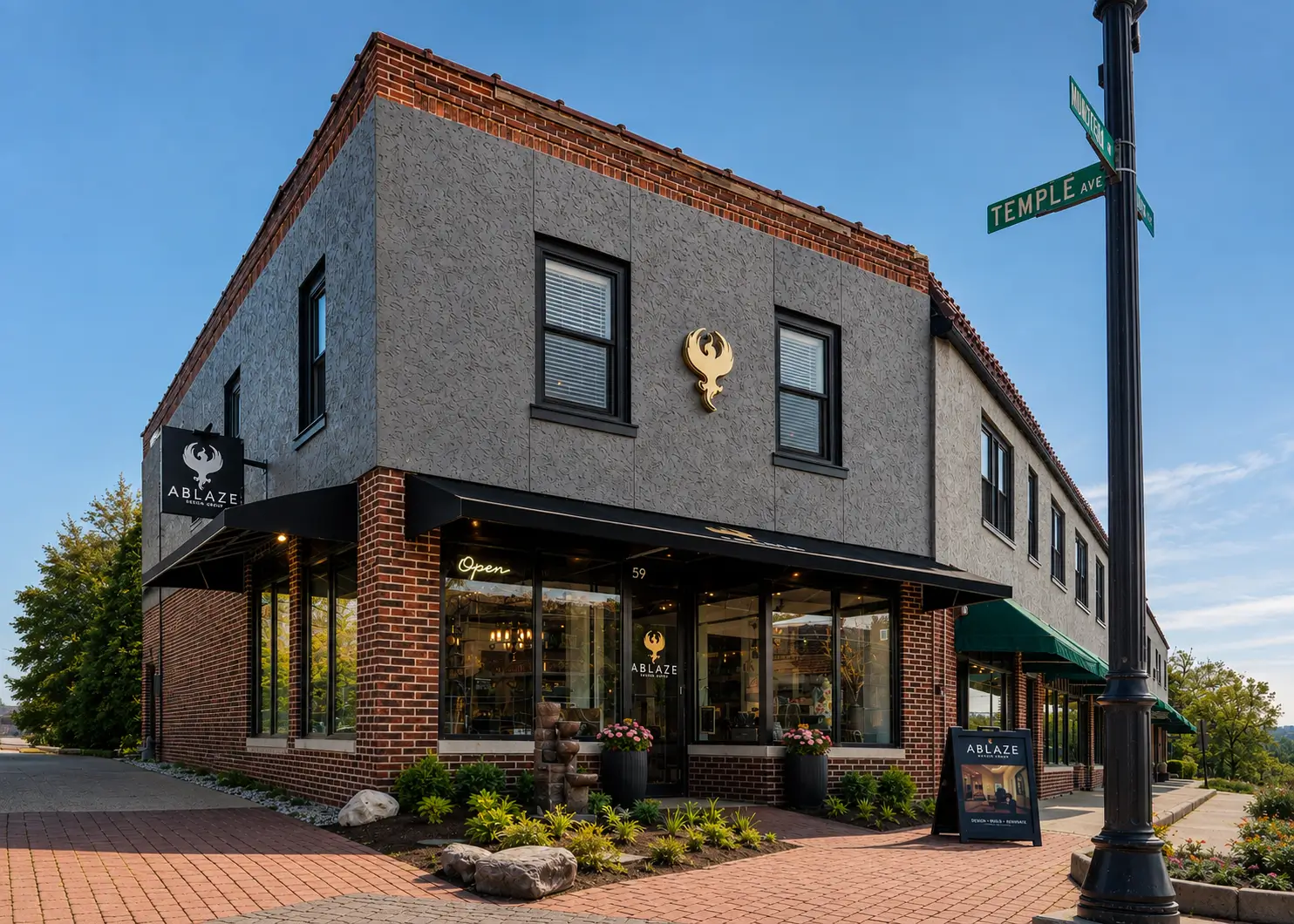 Exterior of the ABLAZE Store & Design Studio in Highwood