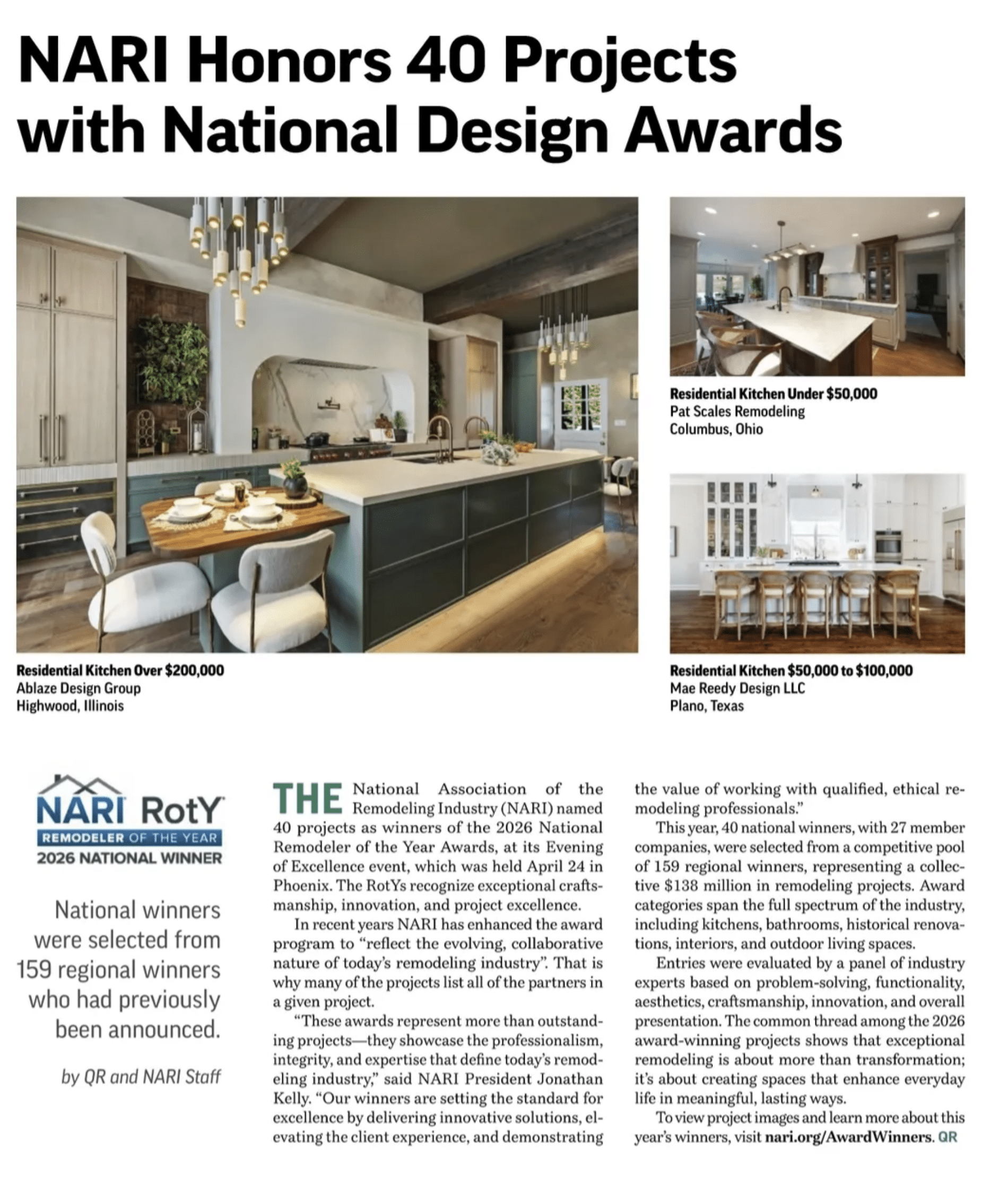 NARI Honors 40 Projects with National Design Awards